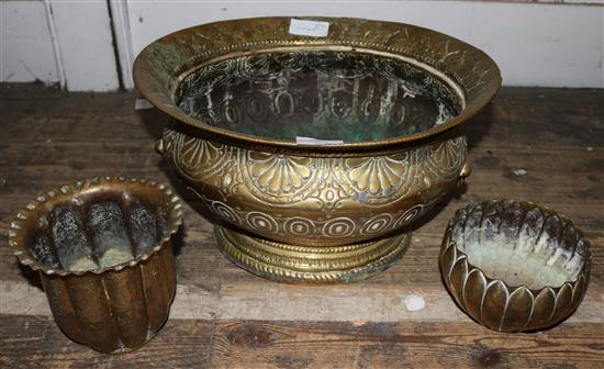 Brass bowl etc(-)